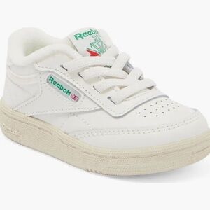 Reebok Kids Club C White and Green Sneakers